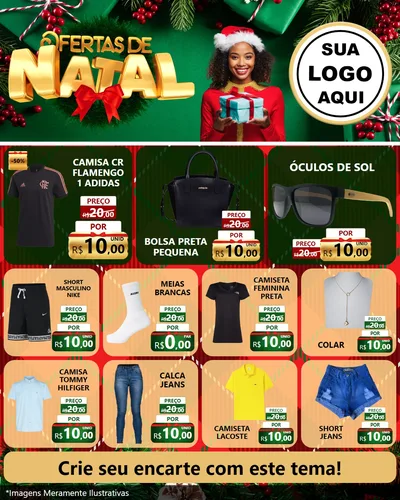 Modelo de Rede Social para Feed Instagram com o tema Ofertas de Natal para Roupas e acessórios