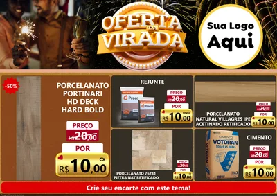 Modelo de Encarte para Encarte A4 Horizontal com o tema Oferta da Virada para Pisos e revestimentos
