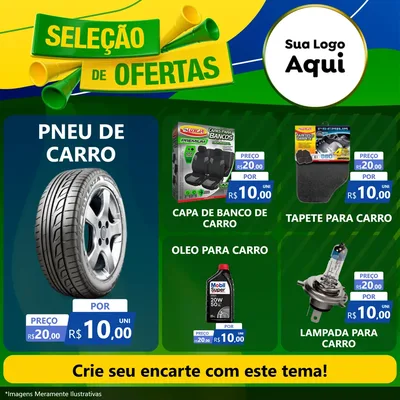 Modelo de Rede Social para Feed Facebook com o tema Seleção de Ofertas - Copa para Auto peças