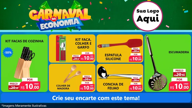 Modelo de TV para TV Horizontal com o tema Carnaval da Economia para Utilidades Domésticas