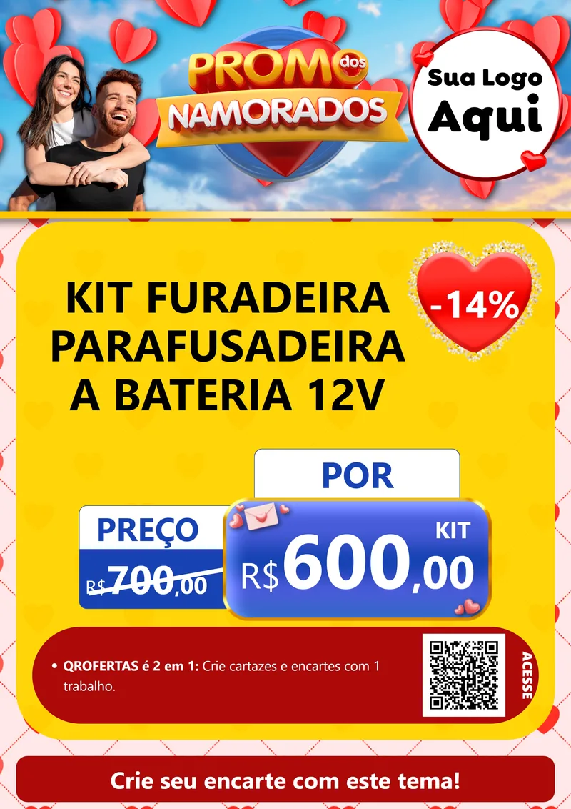 Modelo de Cartaz para Cartaz A4 Vertical com o tema Promo dos Namorados para Maquinas e Ferramentas