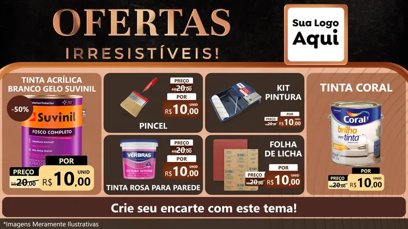 Modelo de TV para TV Horizontal com o tema Ofertas Irresistíveis! para Tintas e Ferramentas