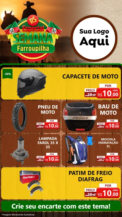 Modelo de TV para TV Vertical com o tema Especial Semana Farroupilha para Moto peças