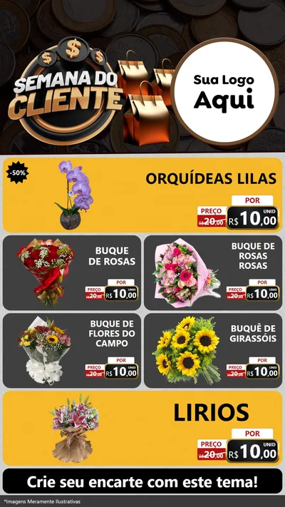 Modelo de TV para TV Vertical com o tema Semana do Cliente para Floricultura e jardim