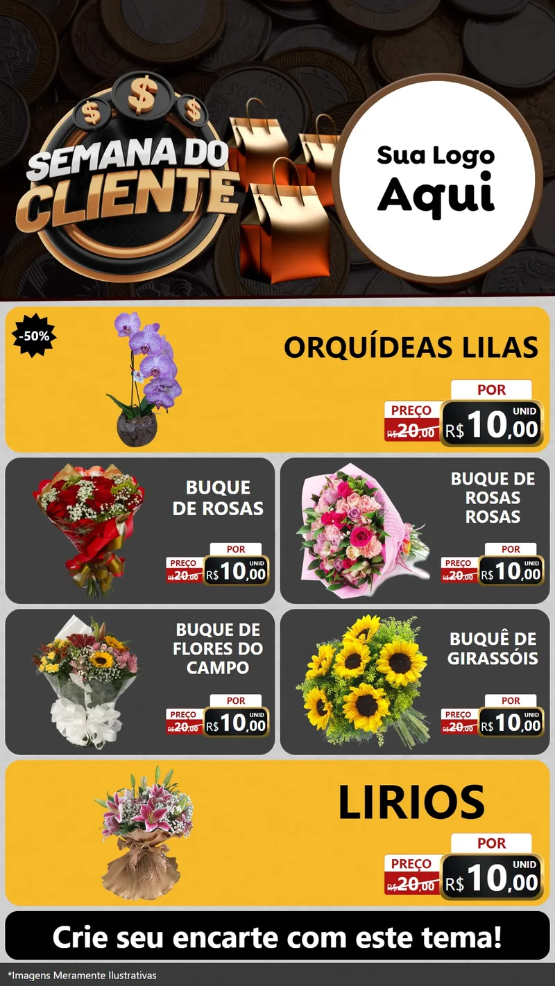Modelo de TV para TV Vertical com o tema Semana do Cliente para Floricultura e jardim