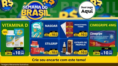 Modelo de TV para TV Horizontal com o tema Semana Do Brasil para Farmácia