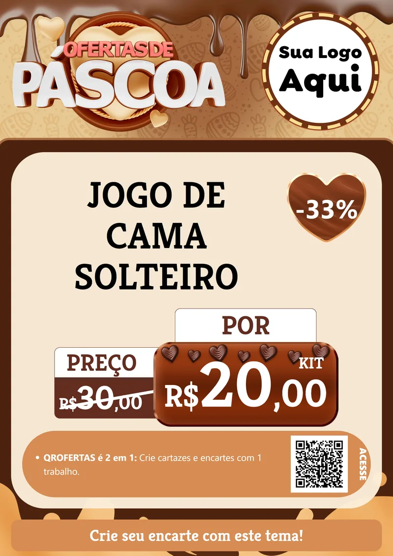 Modelo de Cartaz para Cartaz A4 Vertical com o tema Ofertas de Páscoa para Cama, Mesa e Banho