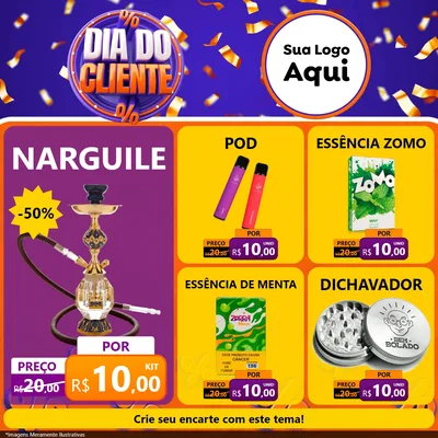 Modelo de Rede Social para Feed Facebook com o tema Dia do Cliente para Tabacaria