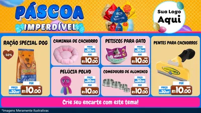 Modelo de TV para TV Horizontal com o tema Páscoa Imperdível para Pet Shop