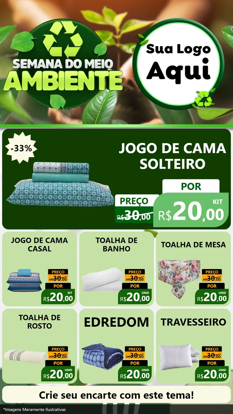 Modelo de Rede Social para Stories com o tema Semana do Meio Ambiente para Cama, Mesa e Banho