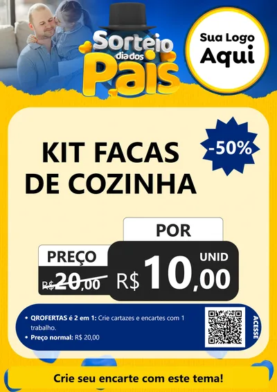 Modelo de Cartaz para Cartaz A4 Vertical com o tema Sorteio Dia Dos Pais para Utilidades Domésticas