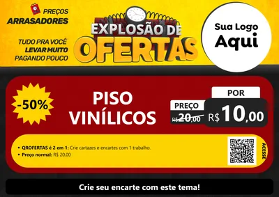 Modelo de Cartaz para Cartaz A4 Horizontal com o tema Explosão de Ofertas para Material para Construção