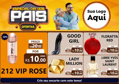 Modelo de Encarte para Encarte A4 Horizontal com o tema Especial Dia dos Pais para Perfumes