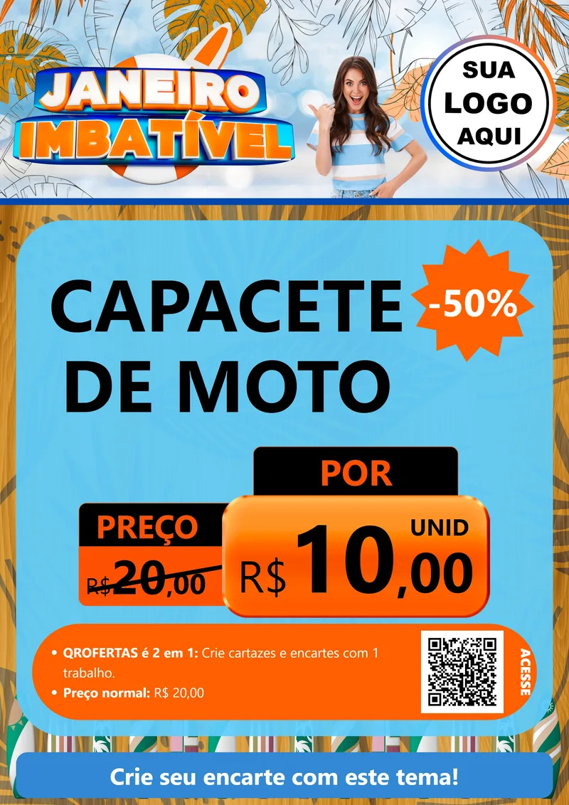 Modelo de Cartaz para Cartaz A4 Vertical com o tema Janeiro Imbatível para Moto peças