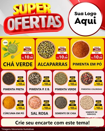 Modelo de Rede Social para Feed Instagram com o tema Super Ofertas para Produtos Naturais