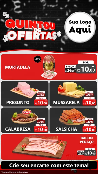 Modelo de TV para TV Vertical com o tema Quintou de Ofertas para Frios e Laticínios
