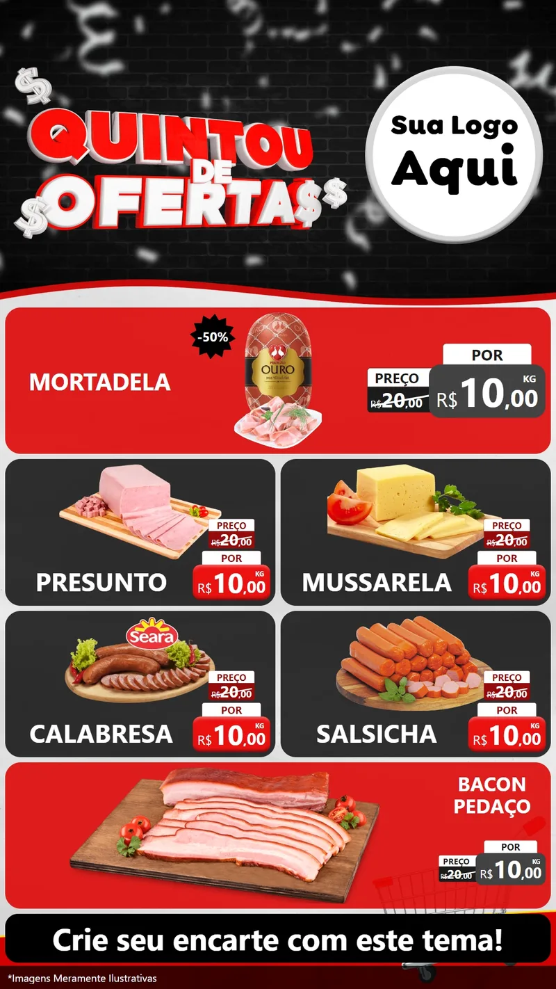 Modelo de TV para TV Vertical com o tema Quintou de Ofertas para Frios e Laticínios