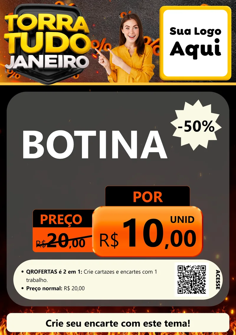 Modelo de Cartaz para Cartaz A4 Vertical com o tema Torra Tudo Janeiro para Agropecuária