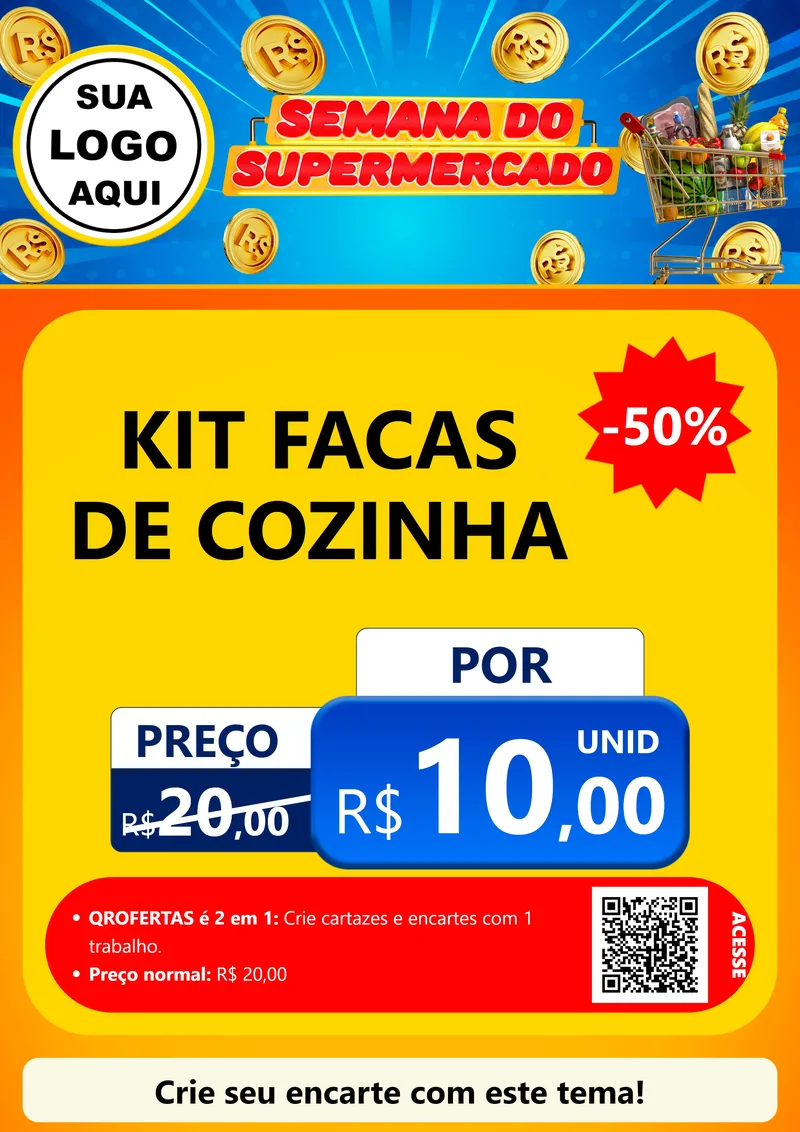 Modelo de Cartaz para Cartaz A4 Vertical com o tema Semana do Supermercado para Utilidades Domésticas