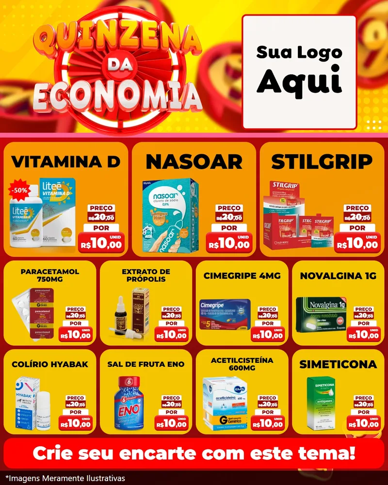 Modelo de Rede Social para Feed Instagram com o tema Quinzena Da Economia para Farmácia