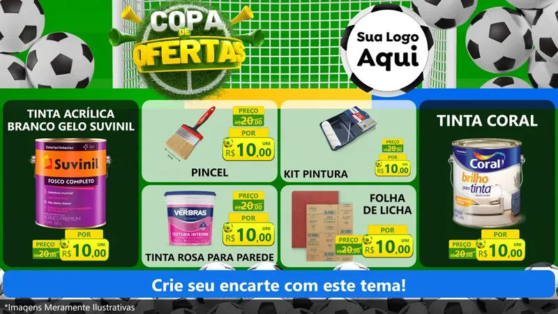 Modelo de TV para TV Horizontal com o tema Copa De Ofertas para Tintas e Ferramentas