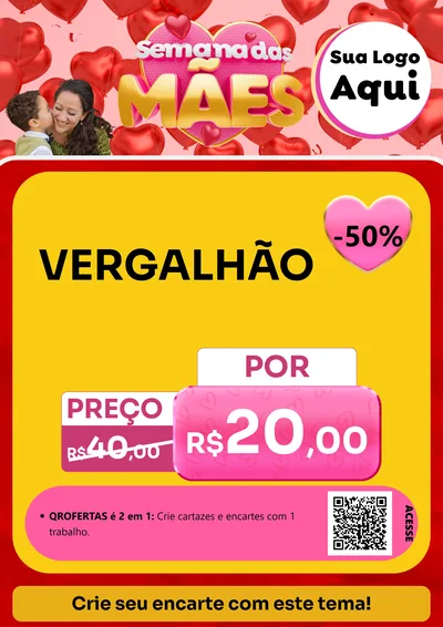 Modelo de Cartaz para Cartaz A4 Vertical com o tema Semana Das Mães para Ferragens