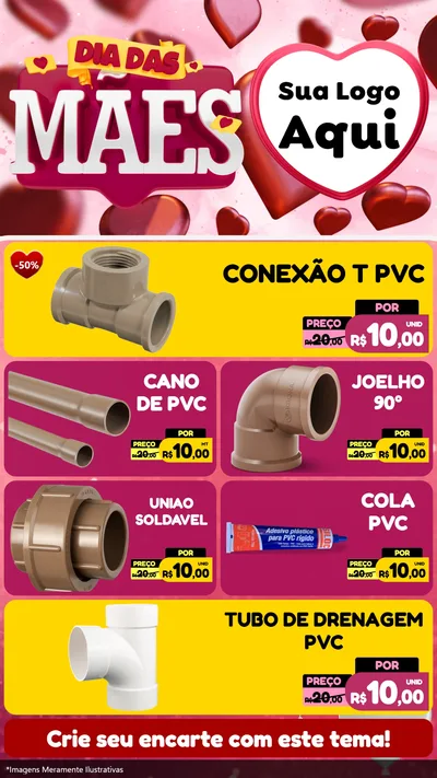 Modelo de TV para TV Vertical com o tema Dia Das Mães para Tubos e conexões