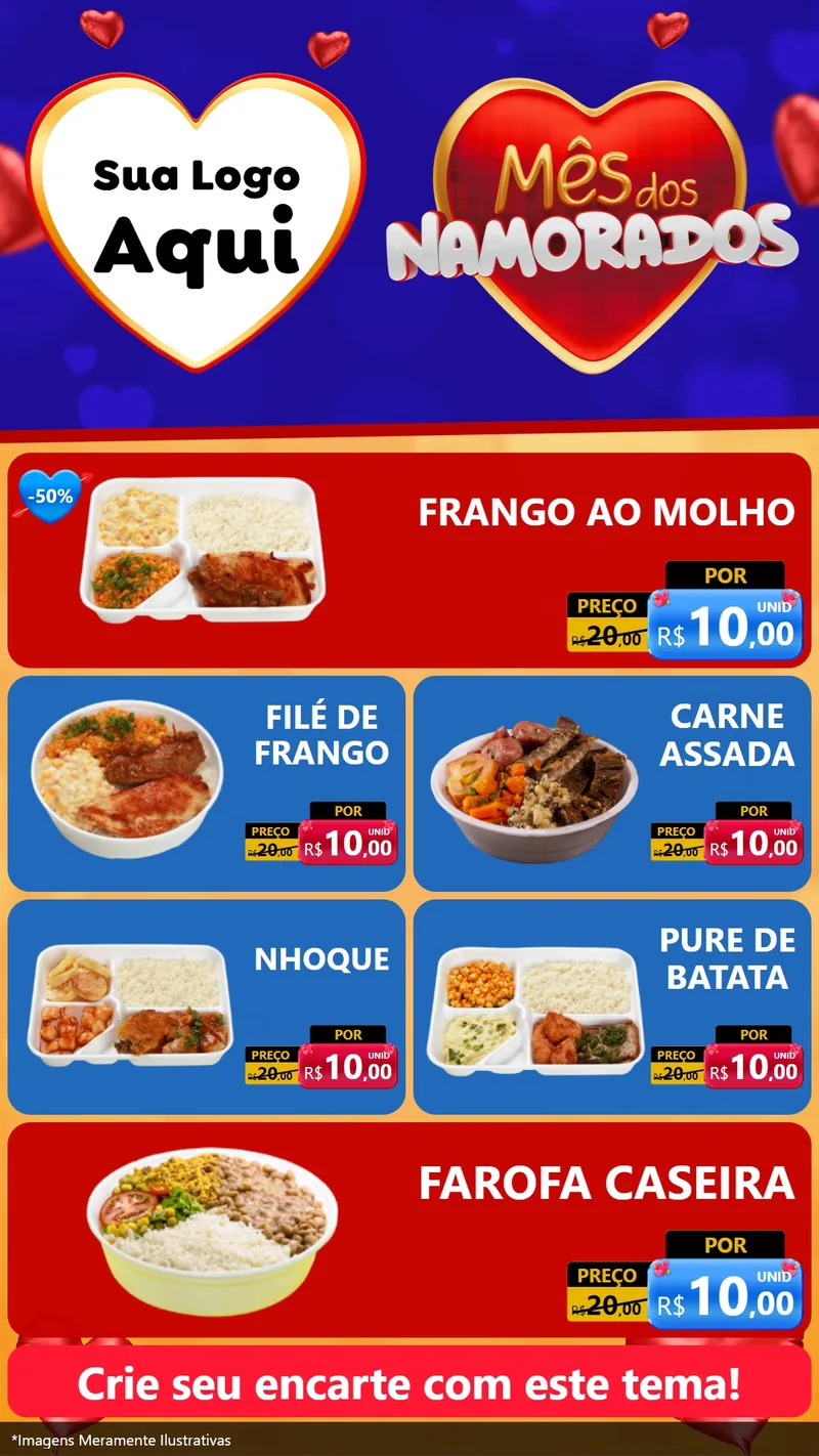 Modelo de TV para TV Vertical com o tema Mês dos Namorados para Restaurante