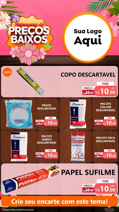 Modelo de TV para TV Vertical com o tema Primavera de Preços Baixos para Embalagens
