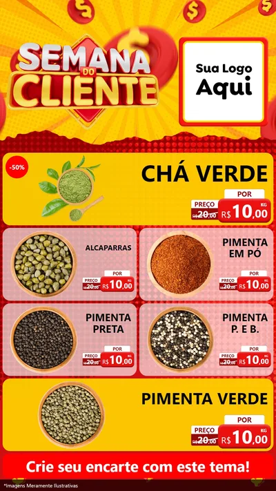 Modelo de TV para TV Vertical com o tema Semana do Cliente para Produtos Naturais
