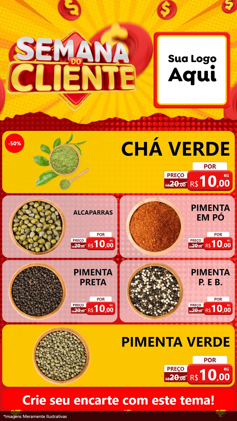 Modelo de TV para TV Vertical com o tema Semana do Cliente para Produtos Naturais