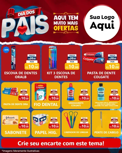 Modelo de Rede Social para Feed Instagram com o tema Dia dos Pais para Higiene Pessoal