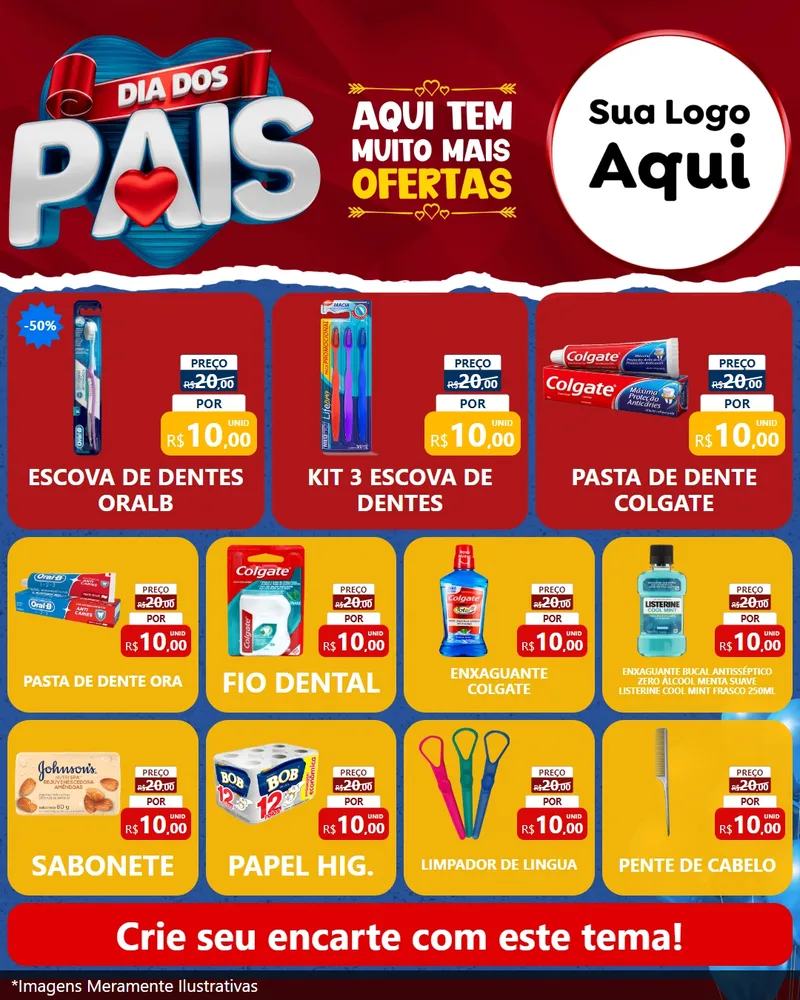 Modelo de Rede Social para Feed Instagram com o tema Dia dos Pais para Higiene Pessoal