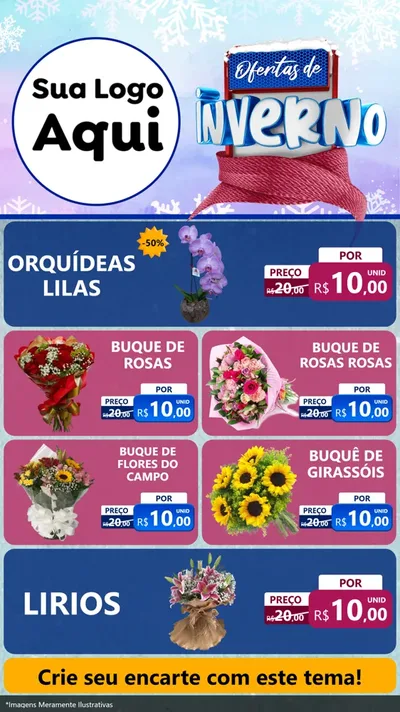 Modelo de TV para TV Vertical com o tema Ofertas de Inverno para Floricultura e jardim