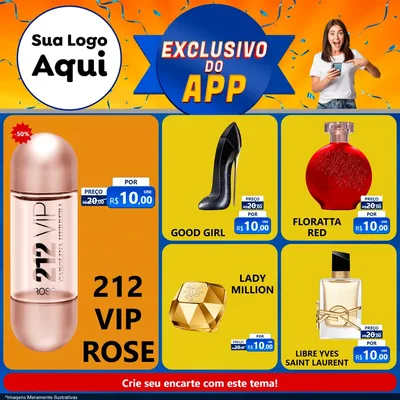 Modelo de Rede Social para Feed Facebook com o tema Exclusivo do Aplicativo para Perfumes