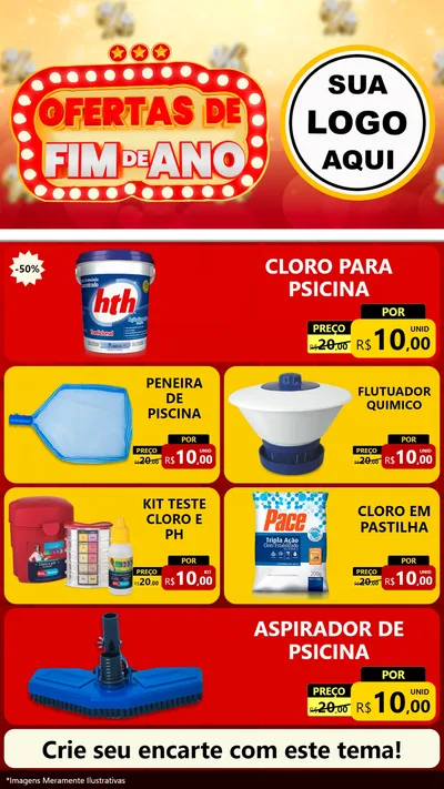 Modelo de TV para TV Vertical com o tema Ofertas de Fim de Ano para Produtos para Piscina