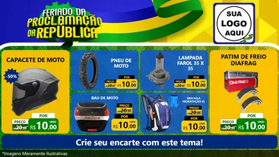 Modelo de TV para TV Horizontal com o tema Feriado da Proclamação da República para Moto peças