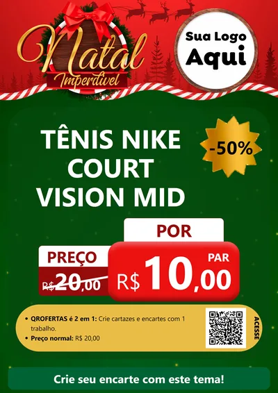 Modelo de Cartaz para Cartaz A4 Vertical com o tema Natal Imperdível para Calçados