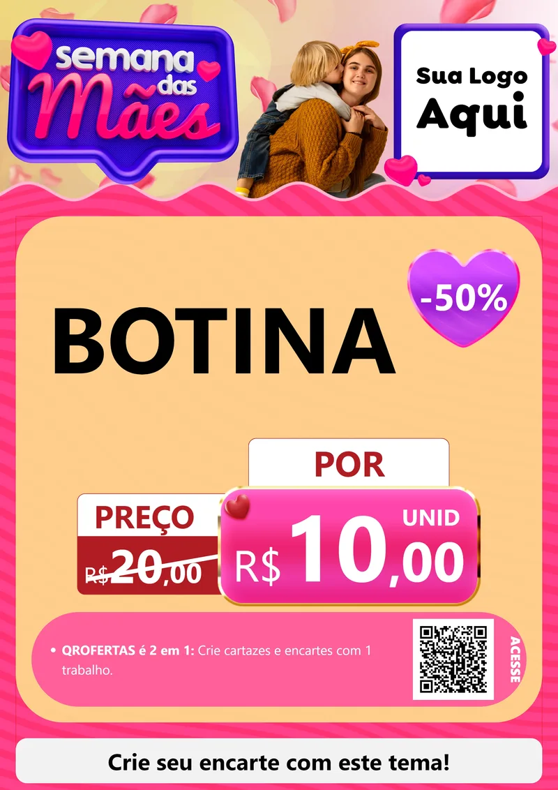 Modelo de Cartaz para Cartaz A4 Vertical com o tema Semana das Mães para Agropecuária