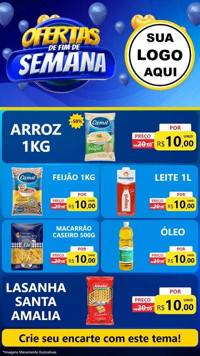 Modelo de TV para TV Vertical com o tema Ofertas de Fim de Semana para Supermercado