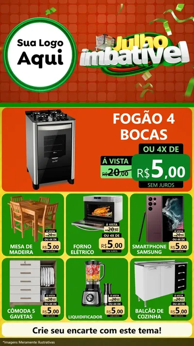 Modelo de Rede Social para Stories com o tema Julho Imbatível para Móveis e Eletro