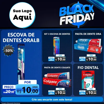 Modelo de Rede Social para Feed Facebook com o tema Black Friday para Higiene Pessoal