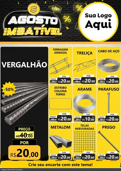 Modelo de Encarte para Encarte A4 Vertical com o tema Agosto Imbatível para Ferragens