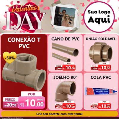 Modelo de Rede Social para Feed Facebook com o tema Valentine's Day para Tubos e conexões