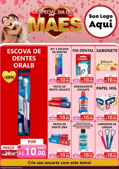 Modelo de Encarte para Encarte A4 Vertical com o tema Especial Dia Das Mães para Higiene Pessoal