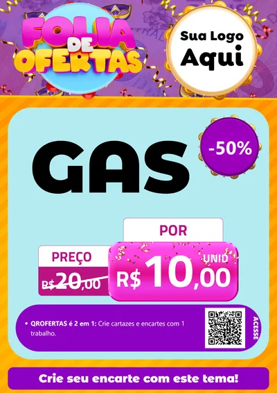 Modelo de Cartaz para Cartaz A4 Vertical com o tema Folia de Ofertas para Água e gás