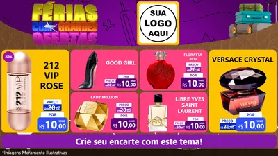 Modelo de TV para TV Horizontal com o tema Férias com Grandes Ofertas para Perfumes