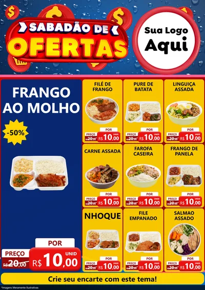 Modelo de Encarte para Encarte A4 Vertical com o tema Sabadão de Ofertas para Restaurante