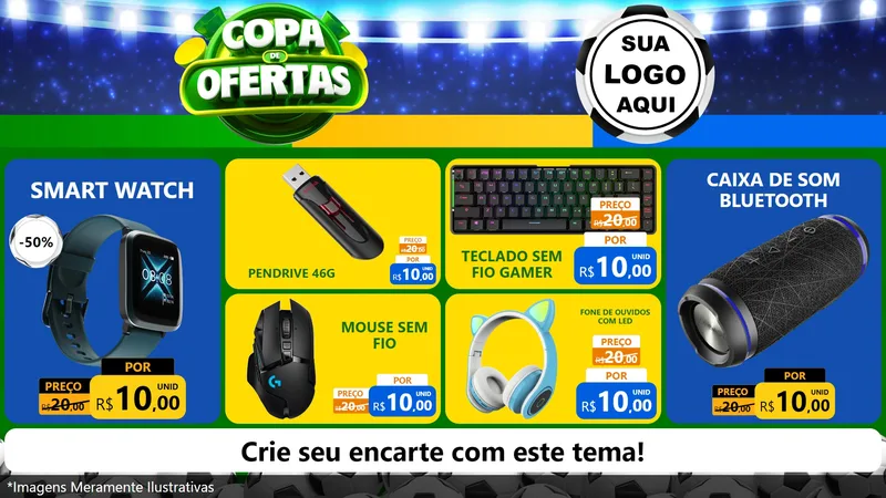 Modelo de TV para TV Horizontal com o tema Copa de Ofertas para Informática