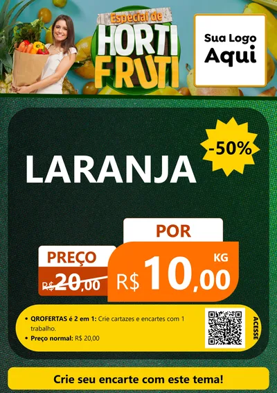 Modelo de Cartaz para Cartaz A4 Vertical com o tema Especial de Hortifrúti para Hortifrúti